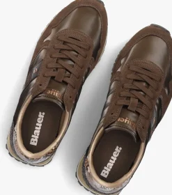 bruine blauer lage sneakers millen03