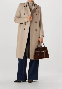 bruine coccinelle handtas sabine suede bi