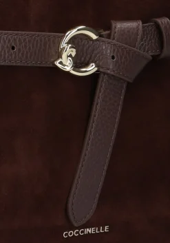 bruine coccinelle handtas sabine suede bi