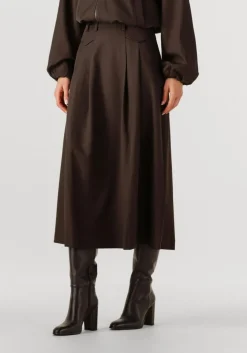 bruine co'couture maxirok luna pocket pleat skirt