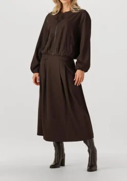 bruine co'couture maxirok luna pocket pleat skirt