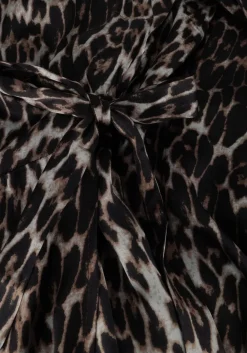 bruine co'couture midi jurk leo leo wrap dress