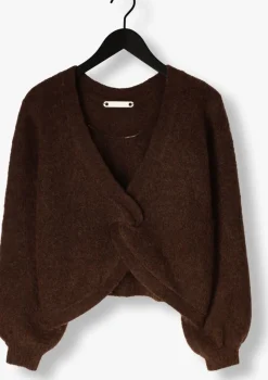 bruine co'couture trui cosy twist back knit