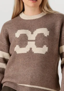 bruine co'couture trui row coco logo knit