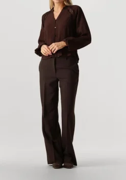 bruine co'couture wijde broek vola long wide pant