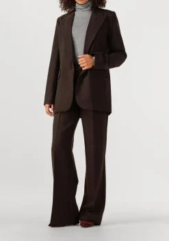 bruine co'couture wijde broek vola long wide pant