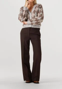 bruine co'couture wijde broek vola long wide pant