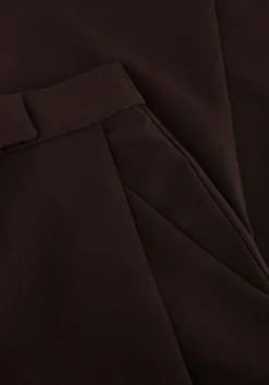 bruine co'couture wijde broek vola carrot pleat pant
