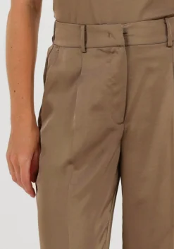 bruine dante6 broeken jules satin smart pants