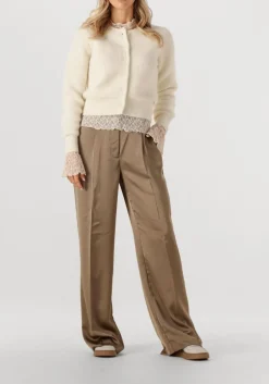 bruine dante6 broeken jules satin smart pants