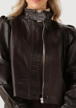 bruine dante6 leren jas kyrilo cropped leather jacket