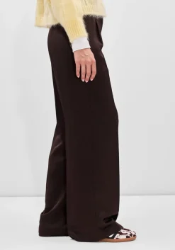 bruine dante6 wijde broek jules satin pants