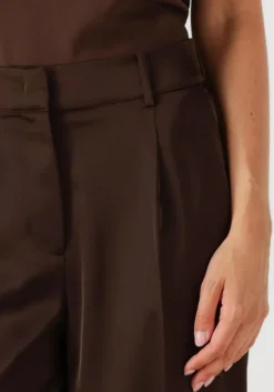 bruine dante6 wijde broek jules satin pants