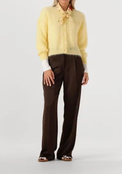 bruine dante6 wijde broek jules satin pants