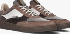 bruine floris van bommel lage sneakers sfm-10143 de kupster