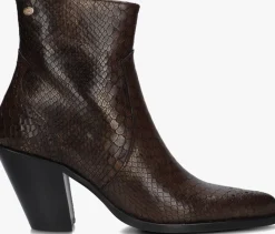 bruine fred de la bretoniere enkellaarsjes blaire ankle boot