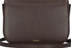 bruine furla schoudertas sfera s crossbody round