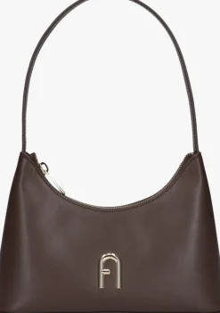 bruine furla schoudertas diamante mini shoulder bag