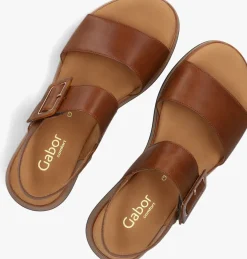 bruine gabor platte sandalen 744