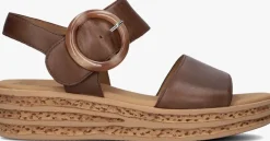 bruine gabor platte sandalen 550.2