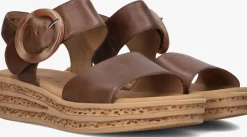 bruine gabor platte sandalen 550.2