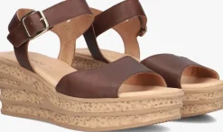 bruine gabor sandalen met hak 651