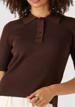 bruine haute l'amitié t-shirt piccolo ss polo rib knit