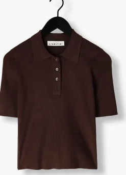 bruine haute l'amitié t-shirt piccolo ss polo rib knit