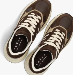 bruine hogan lage sneakers h669 allacciato h