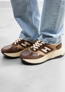 bruine hogan lage sneakers h669 allacciato h