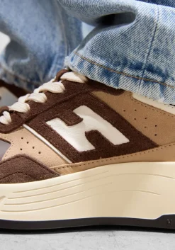 bruine hogan lage sneakers h669 allacciato h