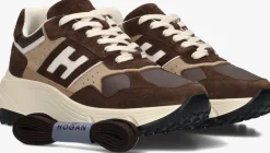 bruine hogan lage sneakers h669 allacciato h