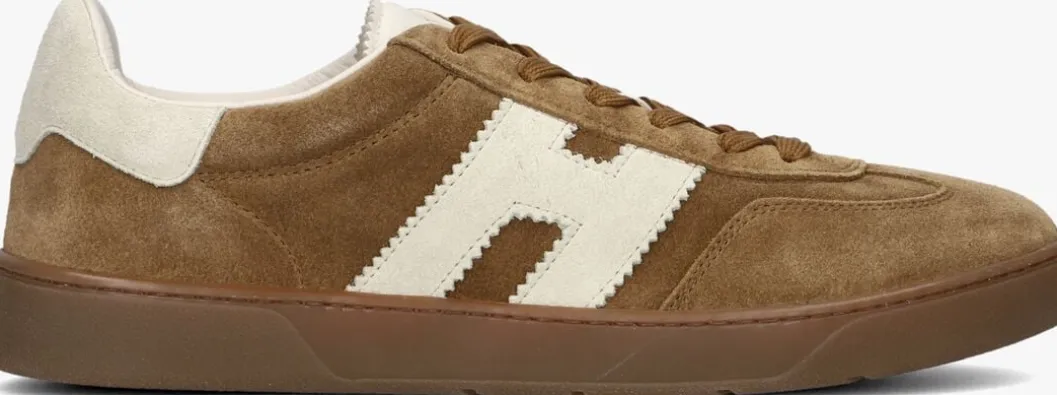 bruine hogan lage sneakers cool allacciato h