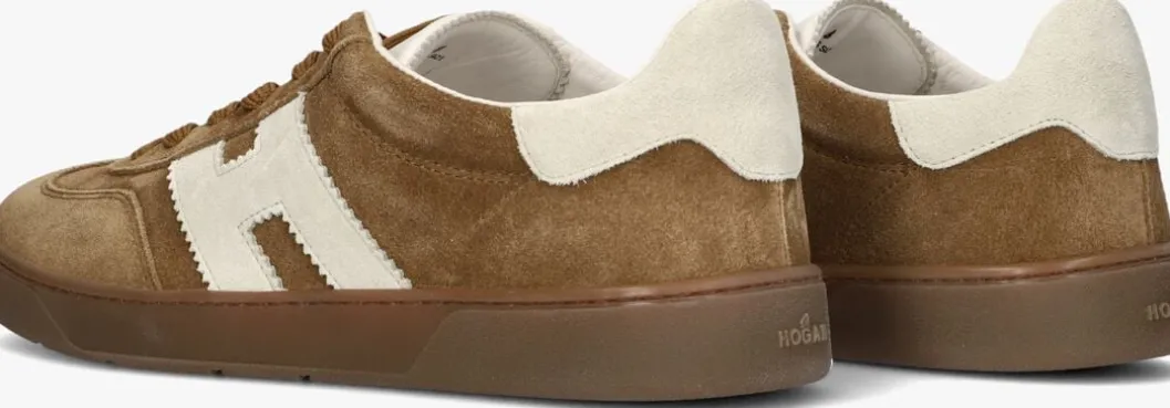 bruine hogan lage sneakers cool allacciato h