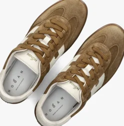 bruine hogan lage sneakers cool allacciato h