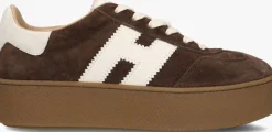 bruine hogan lage sneakers h681 allacciato h