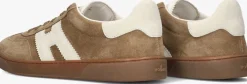 bruine hogan lage sneakers cool allacciato h
