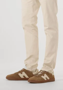 bruine hogan lage sneakers cool allacciato h