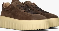 bruine hogan lage sneakers h-stripes allacciato h