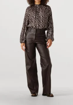 bruine knit-ted wijde broek naomi pant