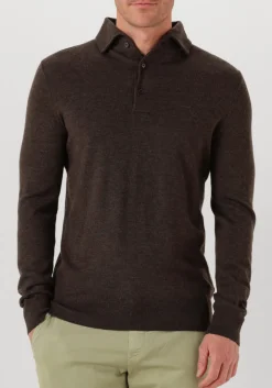 bruine leurink knit polo polo hidden button down