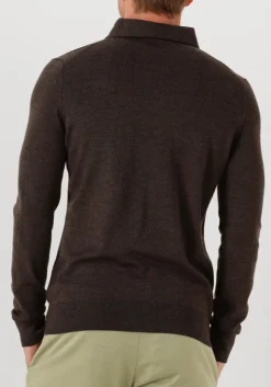 bruine leurink knit polo polo hidden button down