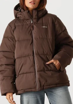 bruine mercer amsterdam gewatteerde jas the mercer puffer jacket