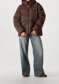 bruine mercer amsterdam gewatteerde jas the mercer puffer jacket