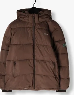 bruine mercer amsterdam gewatteerde jas the mercer puffer jacket