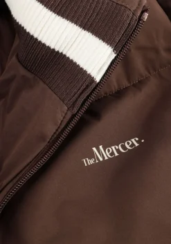 bruine mercer amsterdam gewatteerde jas the mercer puffer jacket
