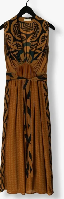 bruine mes demoiselles maxi jurk muse