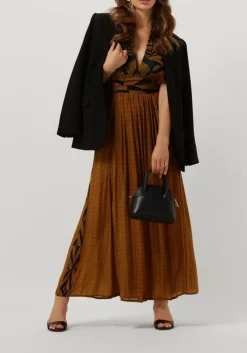 bruine mes demoiselles maxi jurk muse