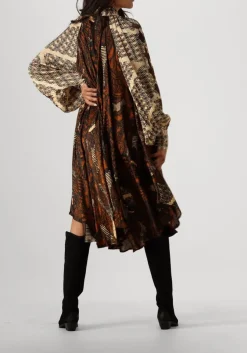 bruine mes demoiselles midi jurk abbey