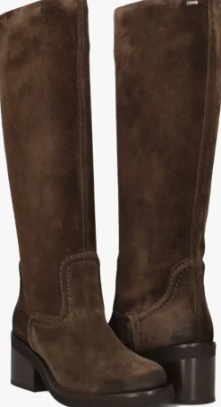 bruine nubikk hoge laarzen cassy boot